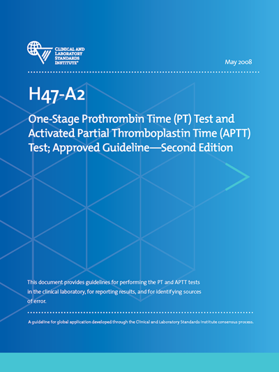 One-Stage Prothrombin Time (PT) Test and Activated Partial Thromboplastin Time (APTT) Test, 2nd Edition