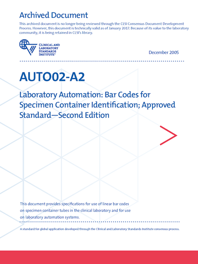 Laboratory Automation: Bar Codes for Specimen Container Identification, 2nd Edition