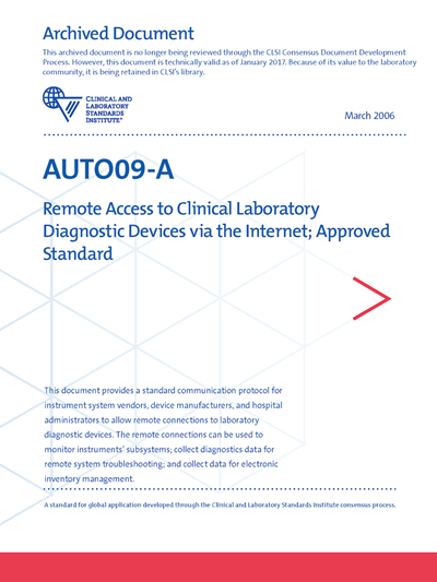 AUTO09AE: Remote Access to Clinical Diagnostic Devices