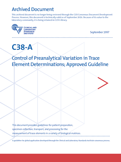 Control of Preanalytical Variation in Trace Element Determinations, 1st Edition