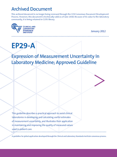 Expression of Measurement Uncertainty in Laboratory Medicine, 1st Edition
