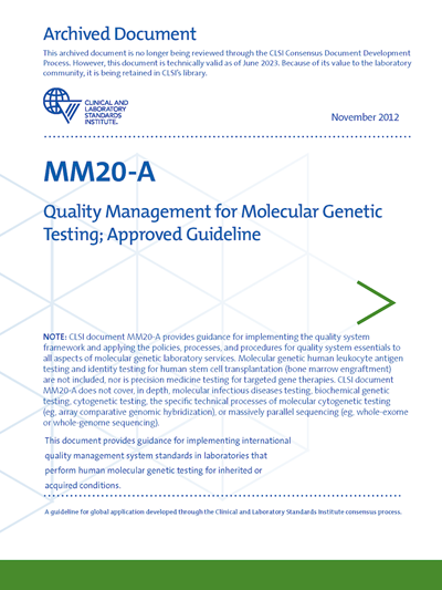 Quality Management for Molecular Genetic Testing, 1st Edition